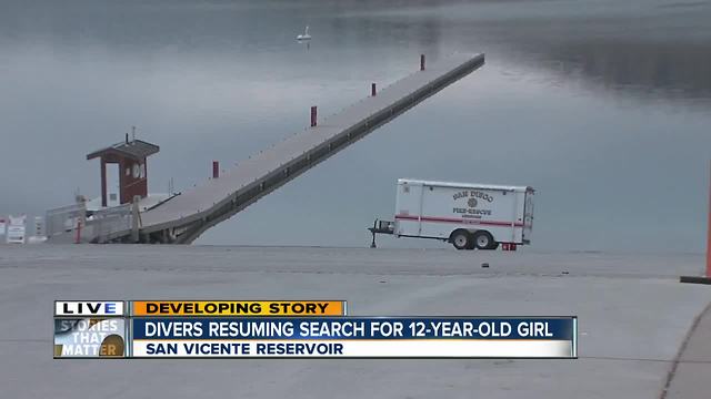 Search resumes for girl who fell from boat on San Vicente Reservoir