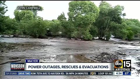 Flash flooding hits Mayer