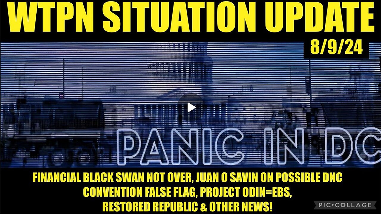 WTPN SITUATION UPDATE 8/9/24 FINANCIAL BLACK SWAN, DNC FF, ODIN=EBS, VT INTEL