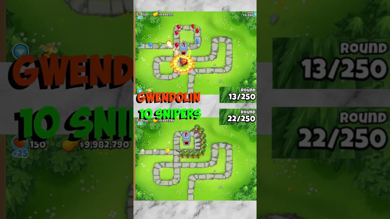 Gwendolin VS 10 Snipers in BTD6