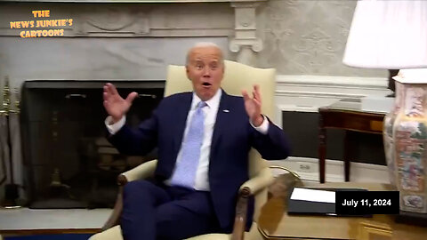 While his handlers force the press from the room, Biden acts more like a madman in a mental institution.