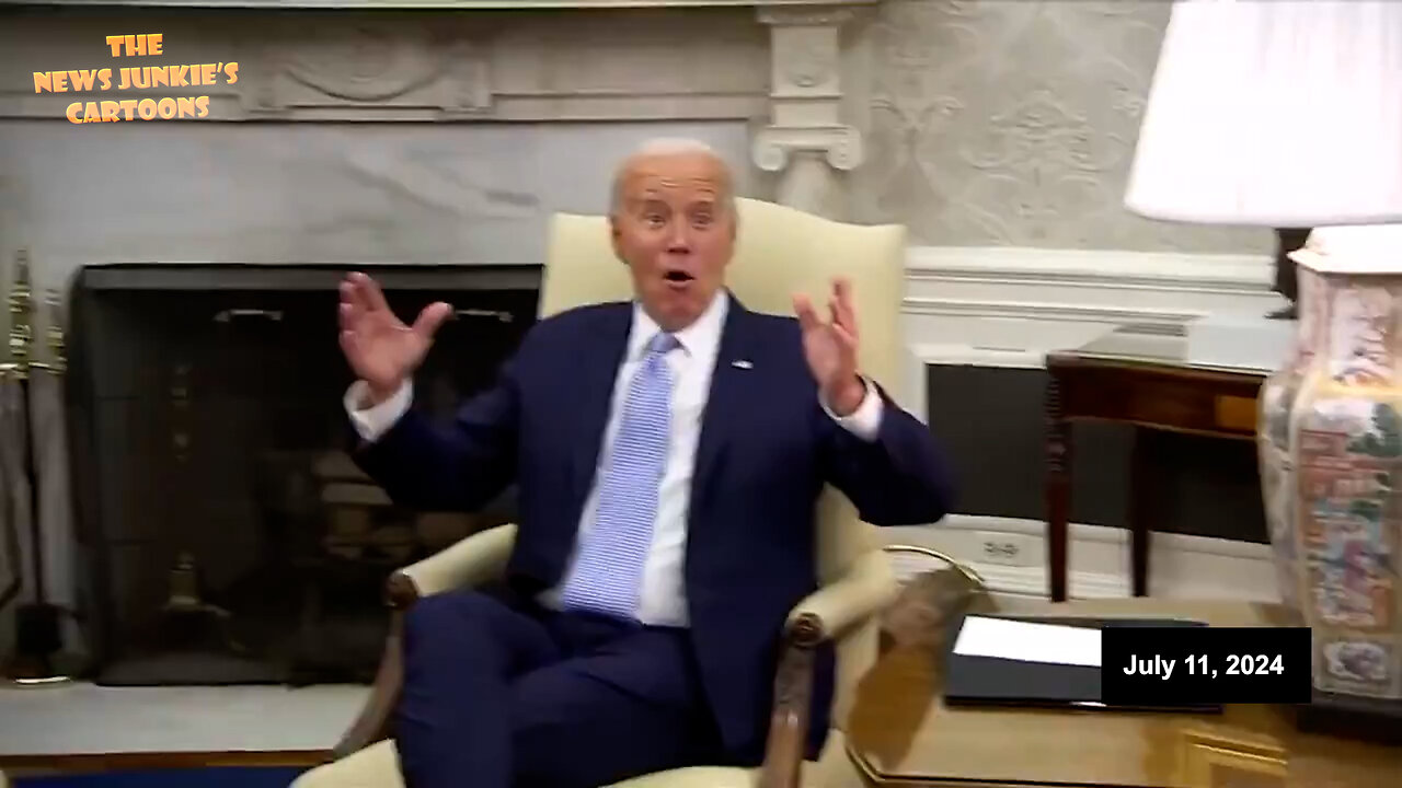 While his handlers force the press from the room, Biden acts more like a madman in a mental institution.