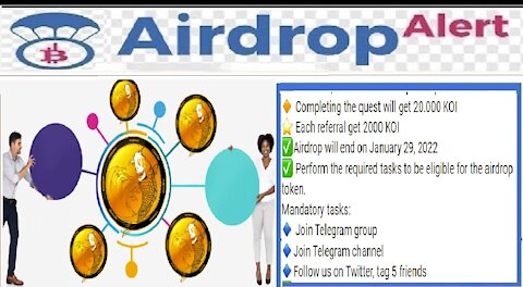 【Aidrop KOISWAP Exchange】Ganhe 20.000 Token KOI Grátis | Por Ref 2.000 HOI | Dist 29/01 | Crypto