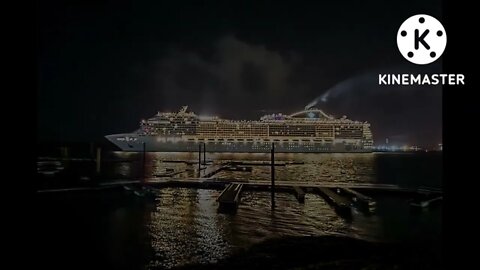 MSC Preziosa 15/10/2022 night departure time-lapse cruise southampton