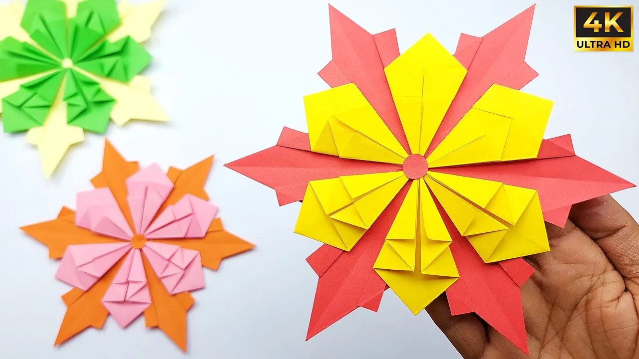 Paper Cutting Snowflake Design ❄️ How to Make Snowflake Out of Paper 🎄 Easy Paper Crafts