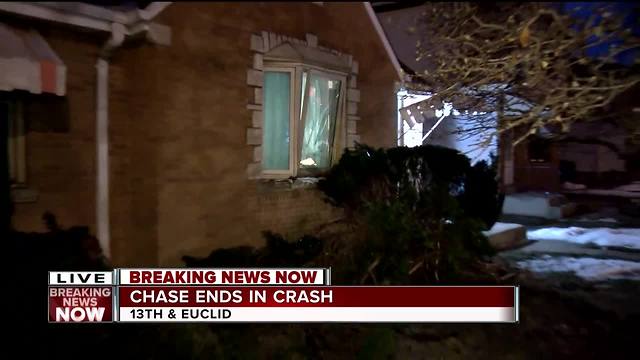 Overnight police chase ends with crash into home on Milwaukee's south side