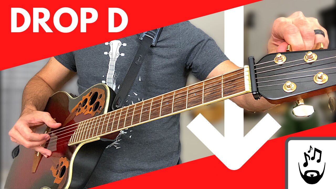 Tune your guitar to drop d tuning - Fast tutorial!