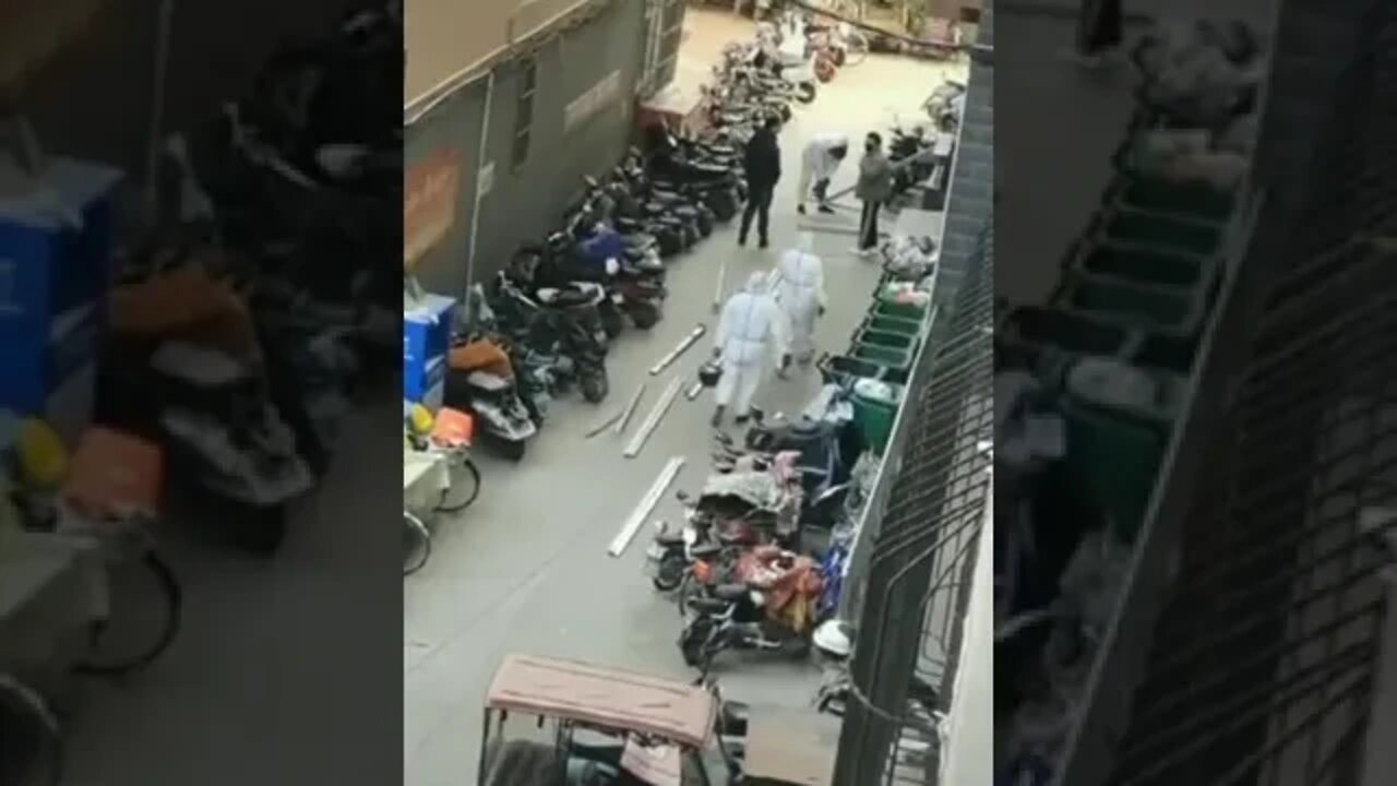 Meanwhile in China, police cracking down on protestors and welding doors shut so people can't leave