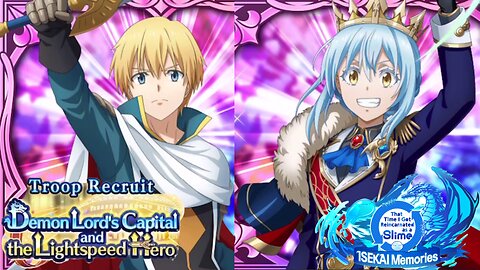 SLIME ISEKAI Memories: Troop Recruit Demon Lord Capital and the Lightspeed Hero Banner Summons