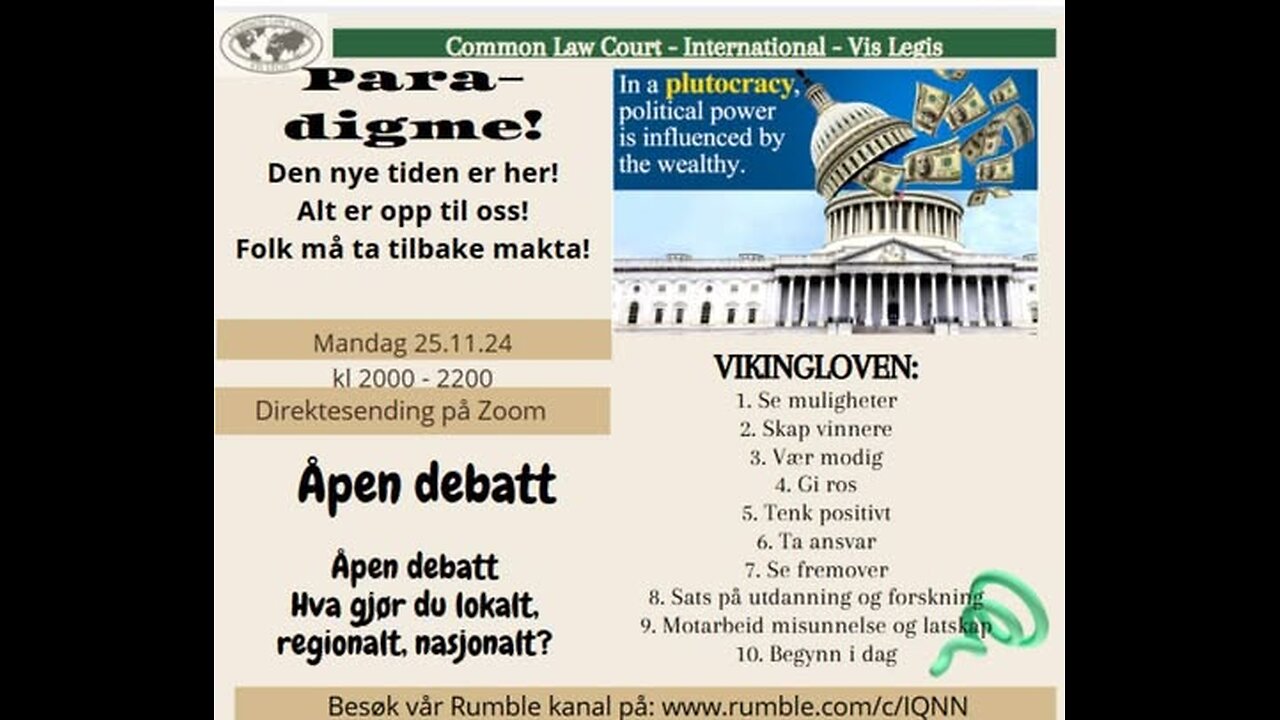 25.11.24 : Paradigme! Den nye tiden er her! Alt er opp til oss! Vikingloven.