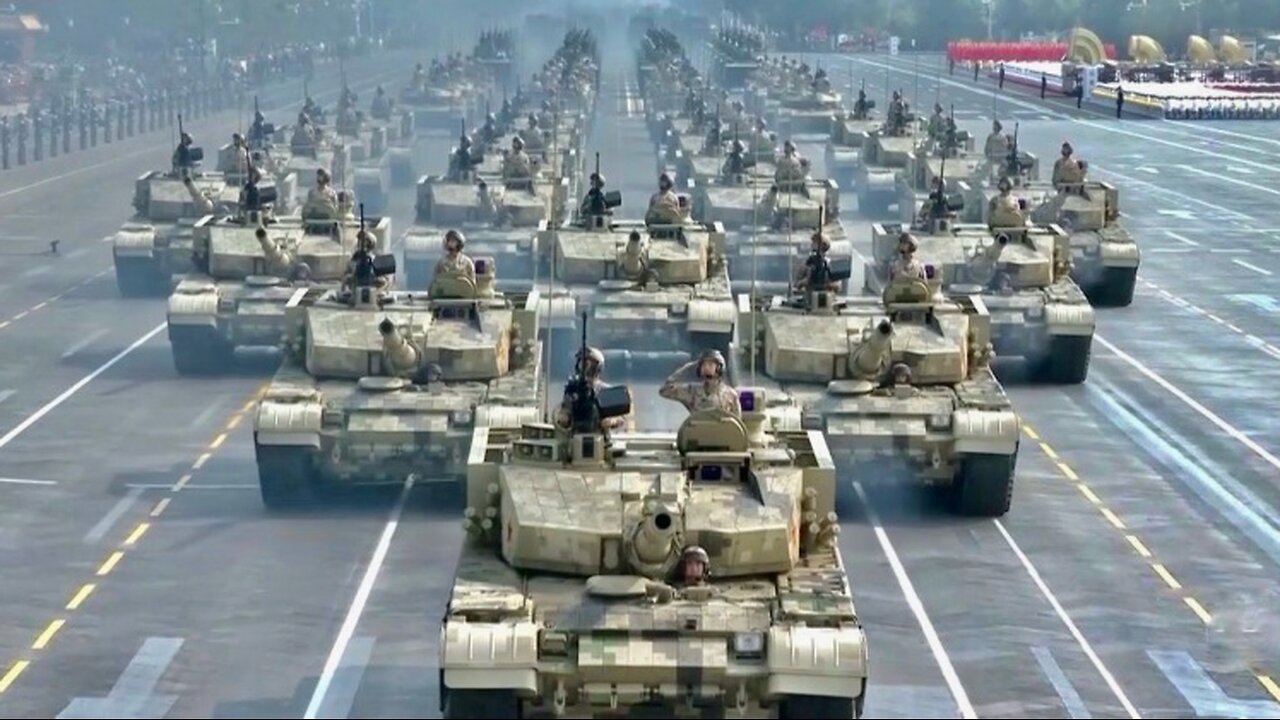 Chinese tanks on their coastline