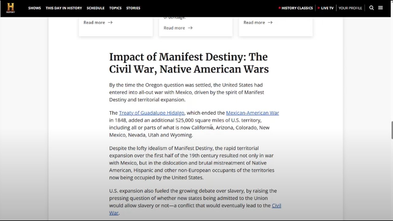 MANIFEST DESTINY AND SLAVERY IN THE WESTERN UNITED STATES