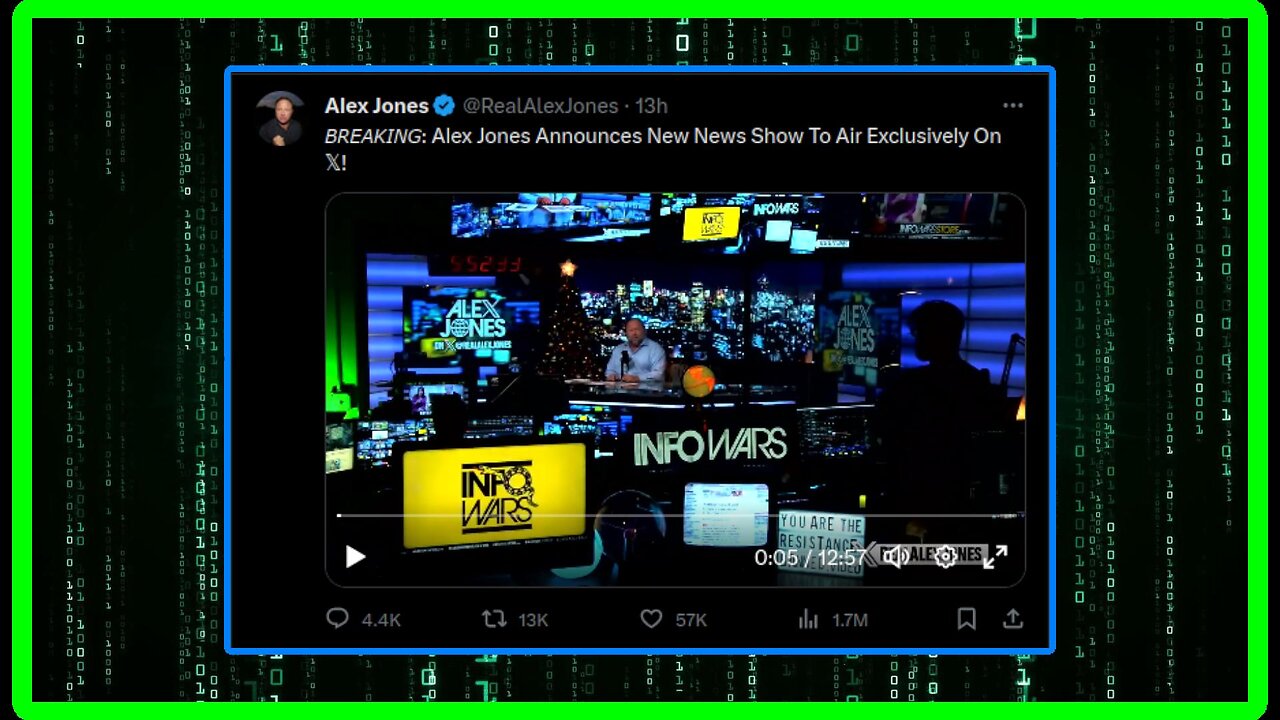 Is Alex Jones Really Posting His Shows On "X" Ep. 12/13/23