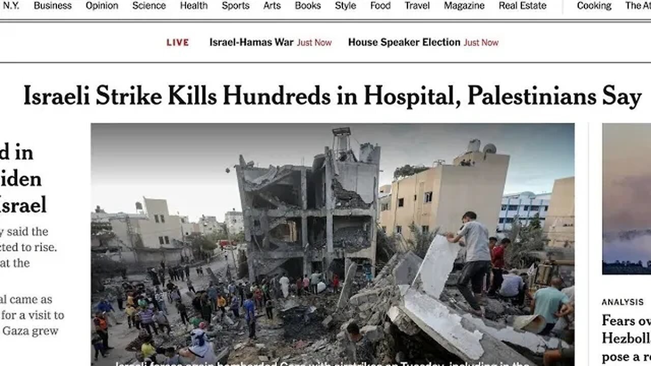 Hamas blows up hospital and blames Israel and the Media lied about it