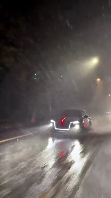 The experience of operating a luxury vehicle during rainfall is unique 🌈