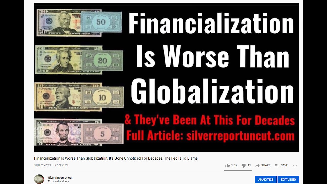 Financialization Is Worse Than Globalization, It's Gone Unnoticed For Decades, The Fed Is To Blame