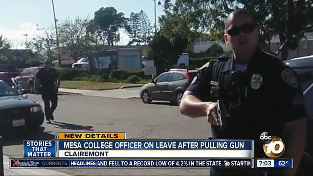 Mesa College officer on leave after pulling gun