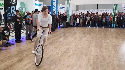 Girl Biker Performs - You Must See