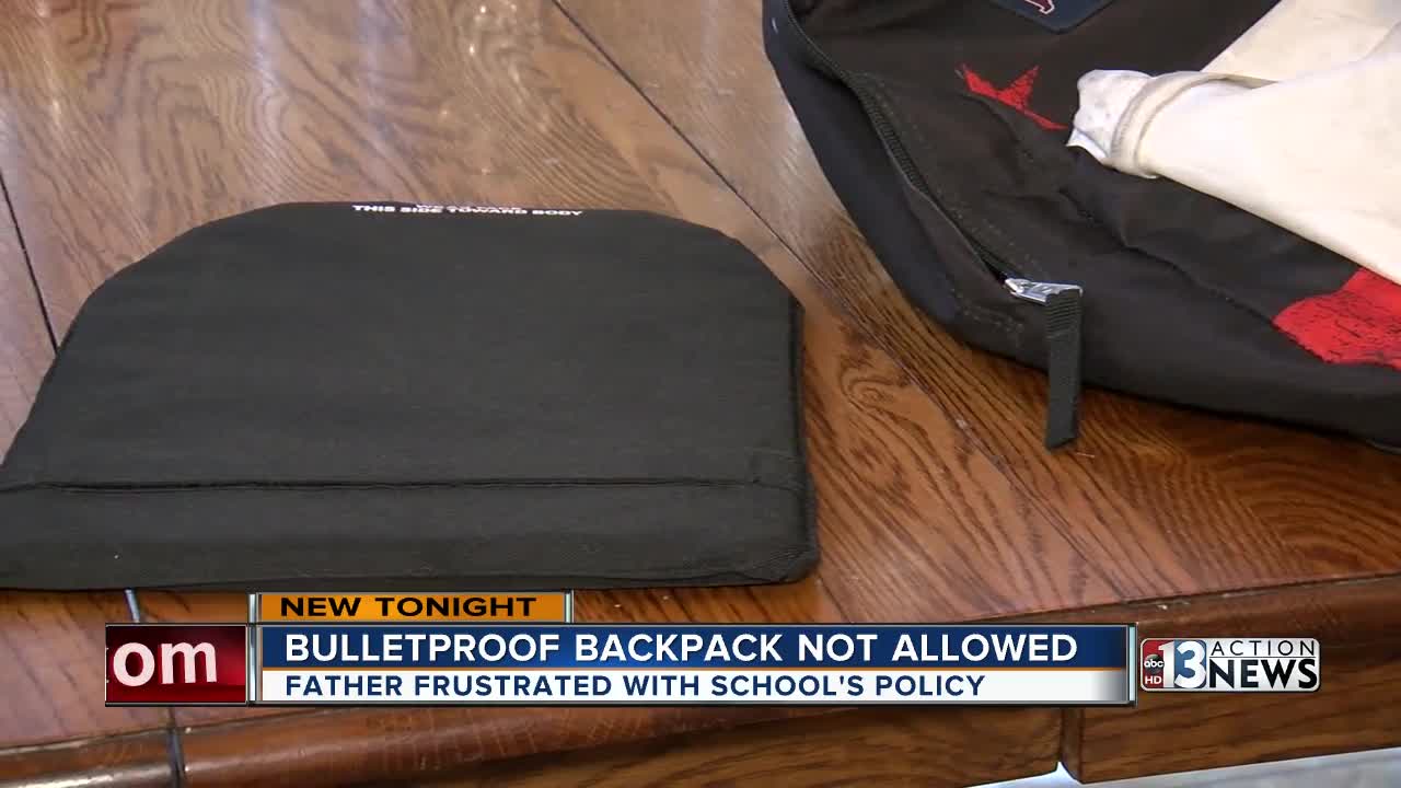 Father frustrated his son can't have bulletproof backpack in class