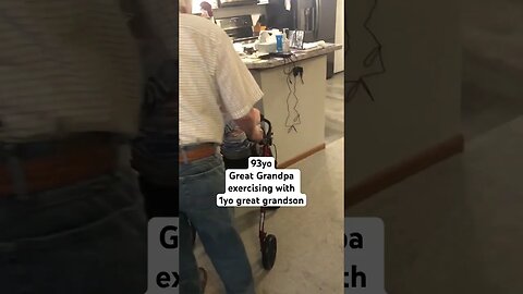 HEARTWARMING Great Grandpa exercises with Great Grandchild ❤️💪 #shorts