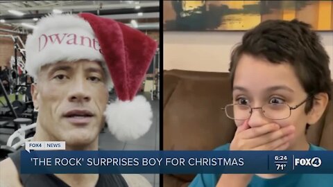 The Rock surprises Florida boy for Christmas