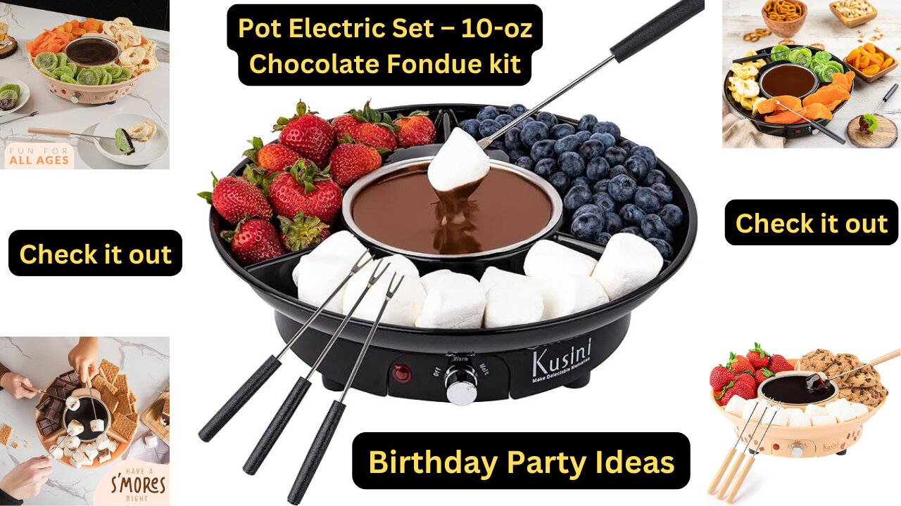 Electric Pot Set: Chocolate Kit with Temperature Control & Detachable Tray | Perfect Hostess Gift