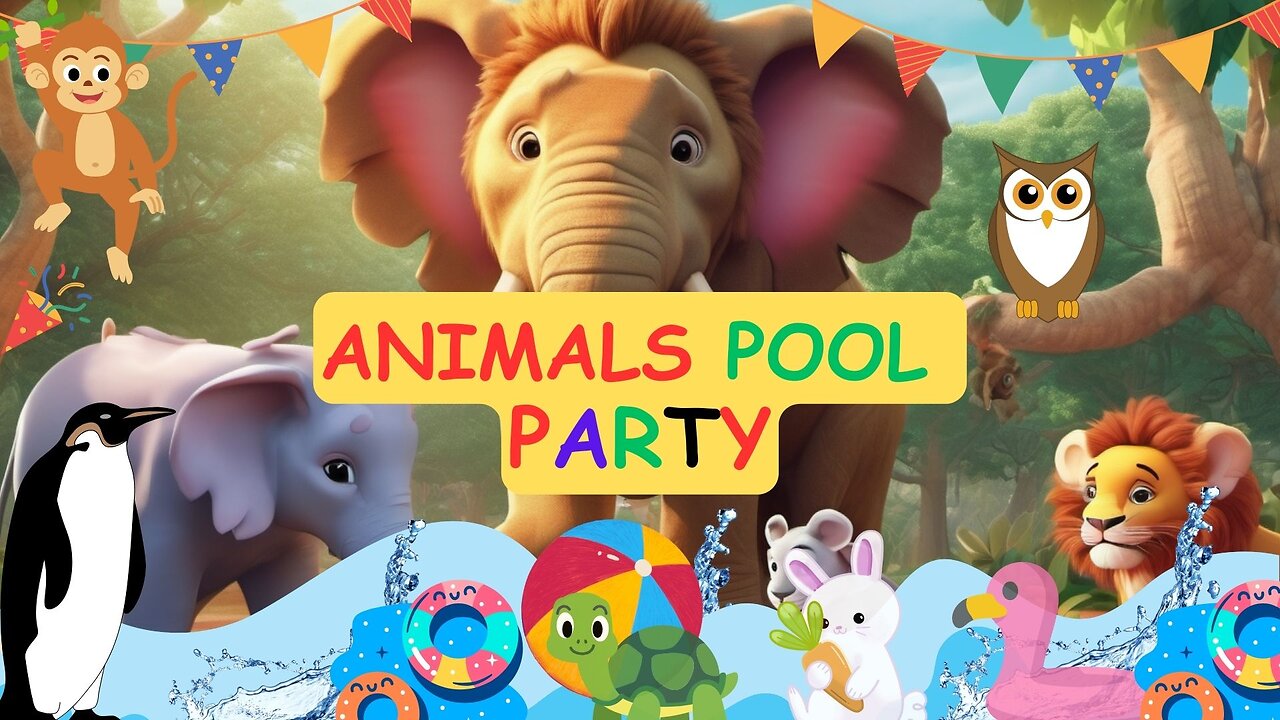 ANIMALS POOL PARTY | #englishstories #kids stories