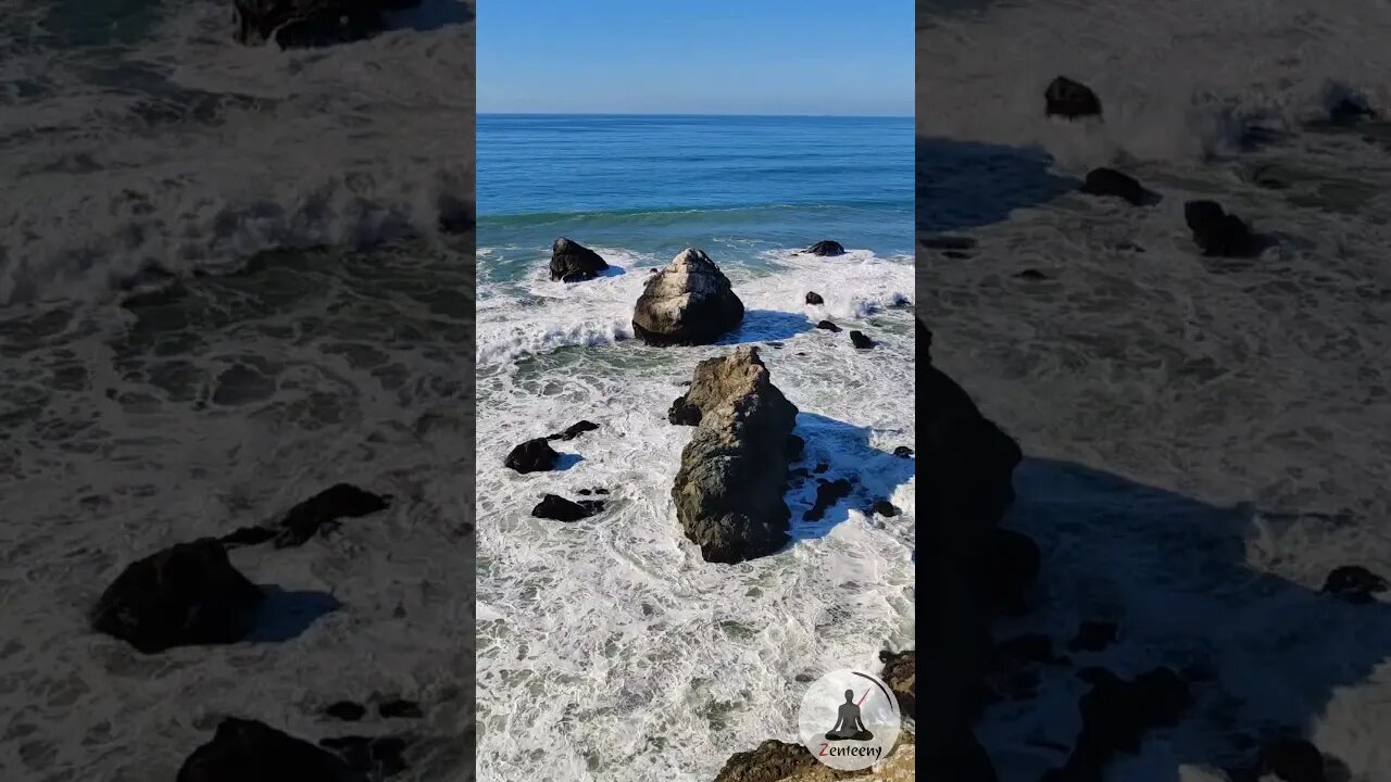 Soothing Waves at Mori Point 🌊 Relaxing Sounds of Foamy Waves Crashing Against Rocks