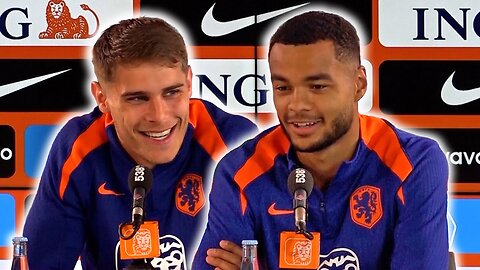 Micky van de Ven and Cody Gakpo trolling England