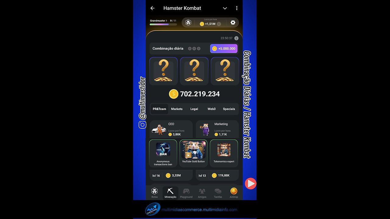 Hamster 🐹 Kombat (Combinações Diárias) 31/07/24.