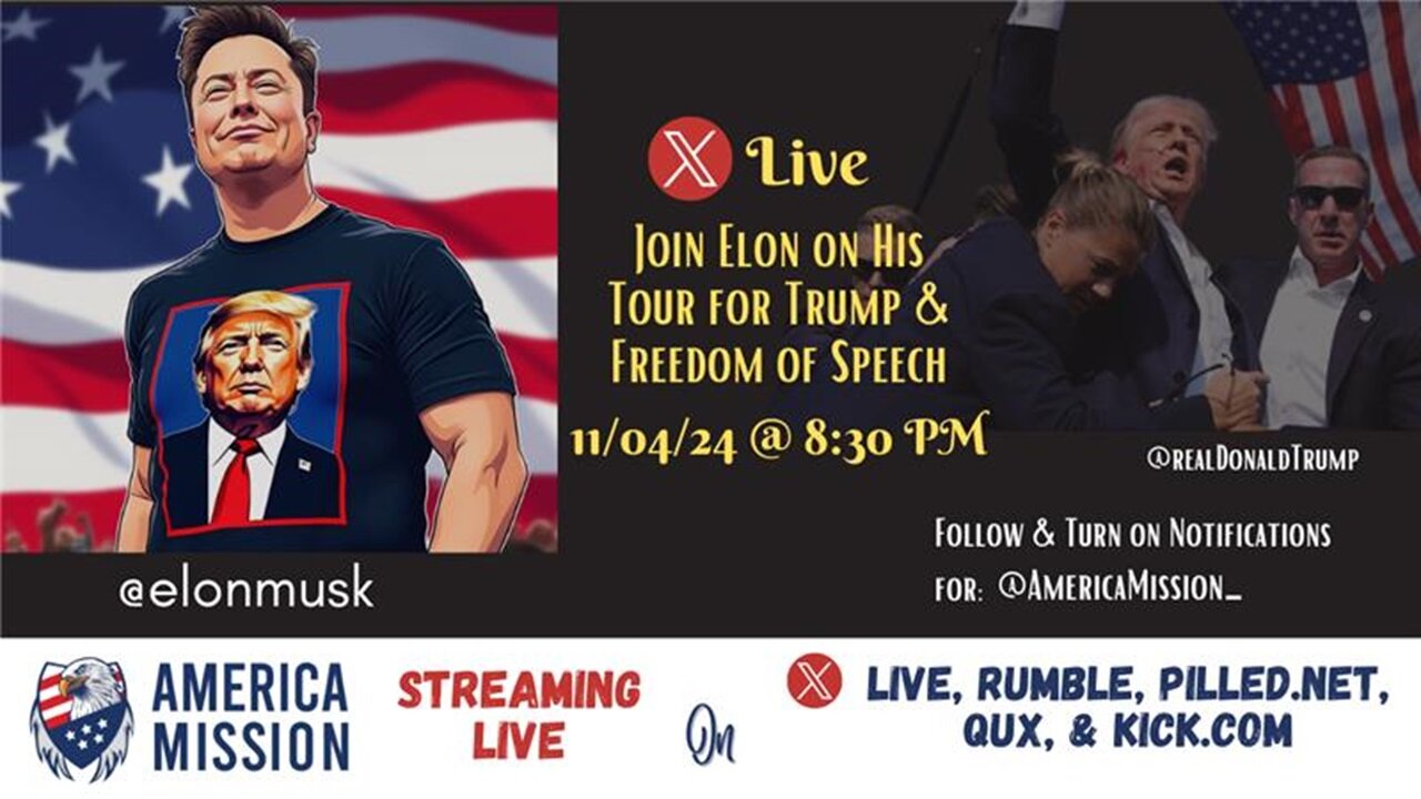 America Mission™: Elon TH Resched; Joe Rogan endorses Trump; DJT in Pittsburgh