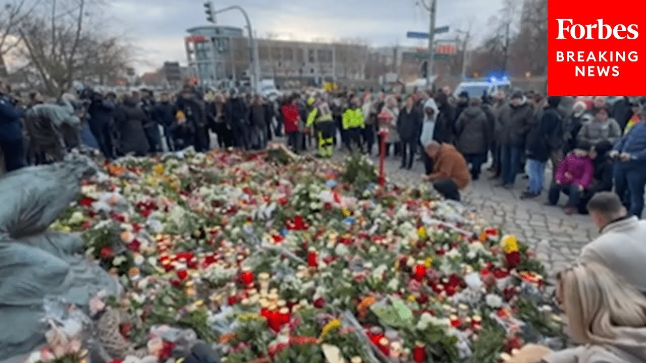 People In Magdeburg, Germany Honor The Victims Of Friday's Christmas Market Car Attack