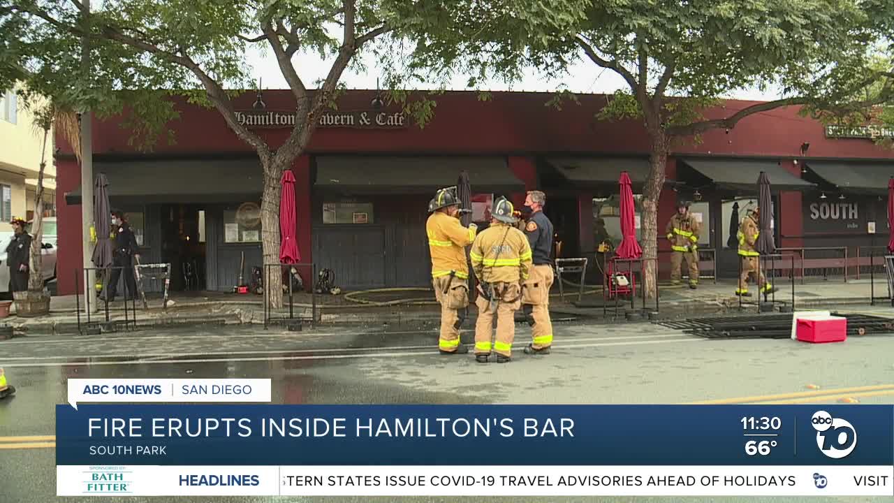 Fire destroys kitchen inside Hamilton's in South Park