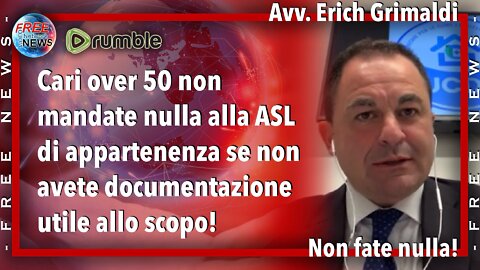 Avv. Erich Grimaldi: agli over 50 dico di non fare nulla.