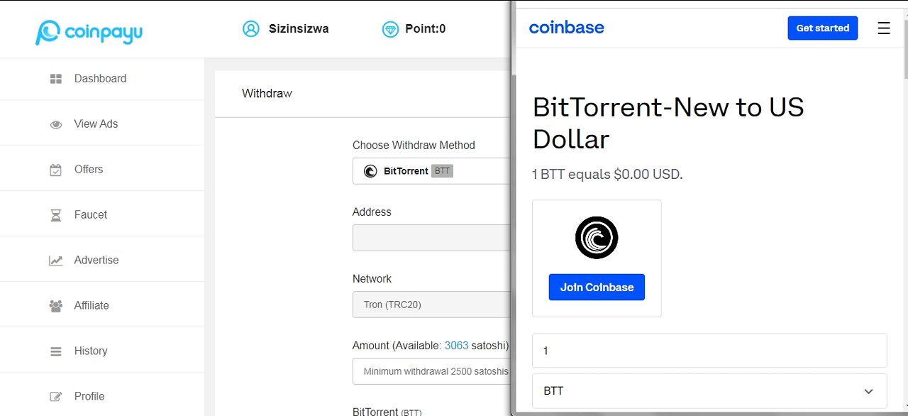 How To Get Free BitTorrent BTT Cryptocurrency Paid To Click At Coinpayu And Instant Withdraw