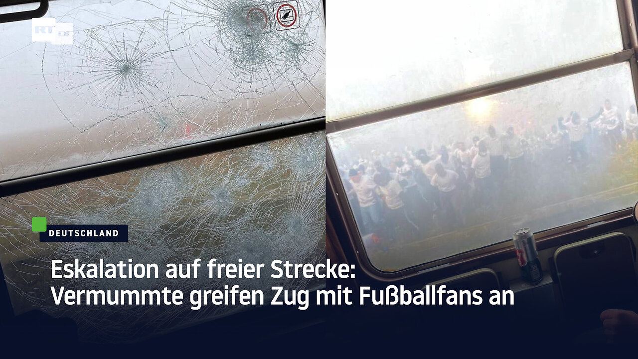 Eskalation auf freier Strecke: Vermummte greifen Zug mit Fußballfans an