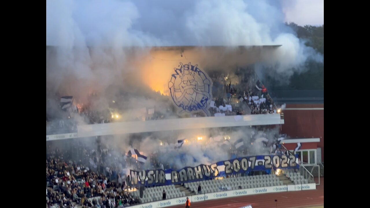 Pyro tech tifo at Ceres Park, Aarhus // AGF vs BIF (Brøndby) // 23 OCT 2022