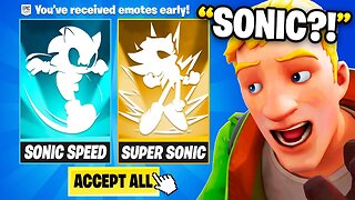 Trolling With SONIC Emotes in Fortnite! (Unreleased)