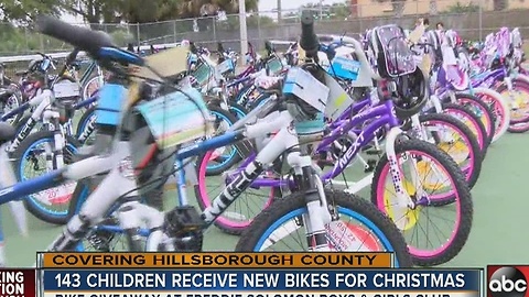 143 children receive new bikes for Christmas