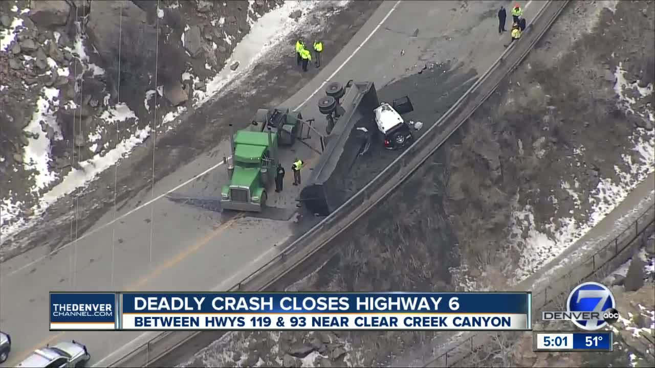 Crash closes U.S. 6 in Clear Creek Canyon, leaves 1 person dead