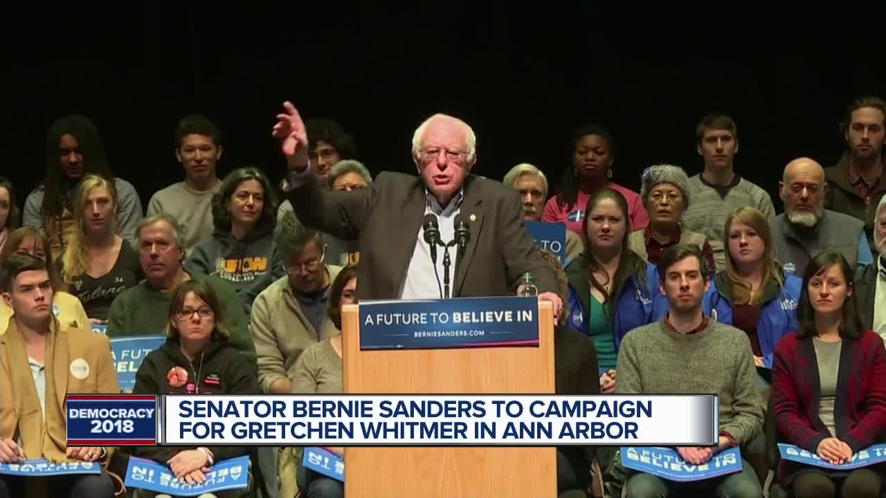 Sen. Bernie Sanders to rally for Gretchen Whitmer in Ann Arbor