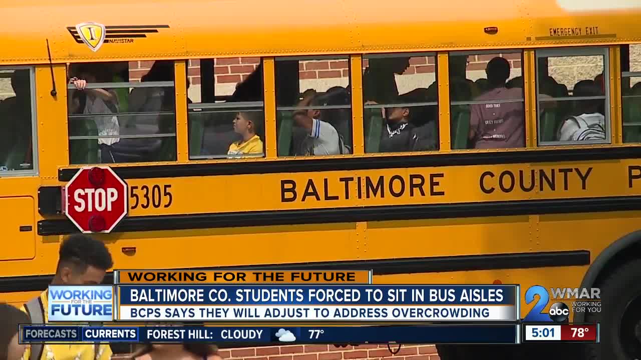 Baltimore County students forced to sit in bus aisles