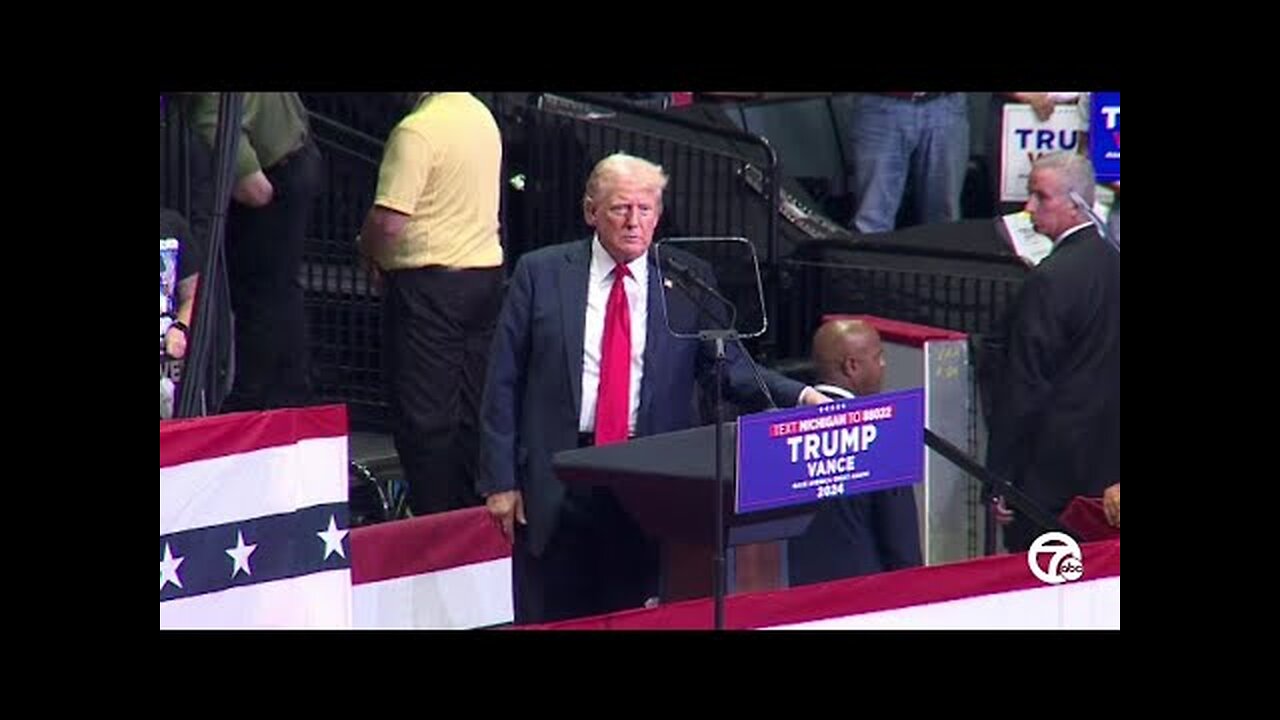 Former President Donald Trump and running mate JD Vance hold rally in Grand Rapids