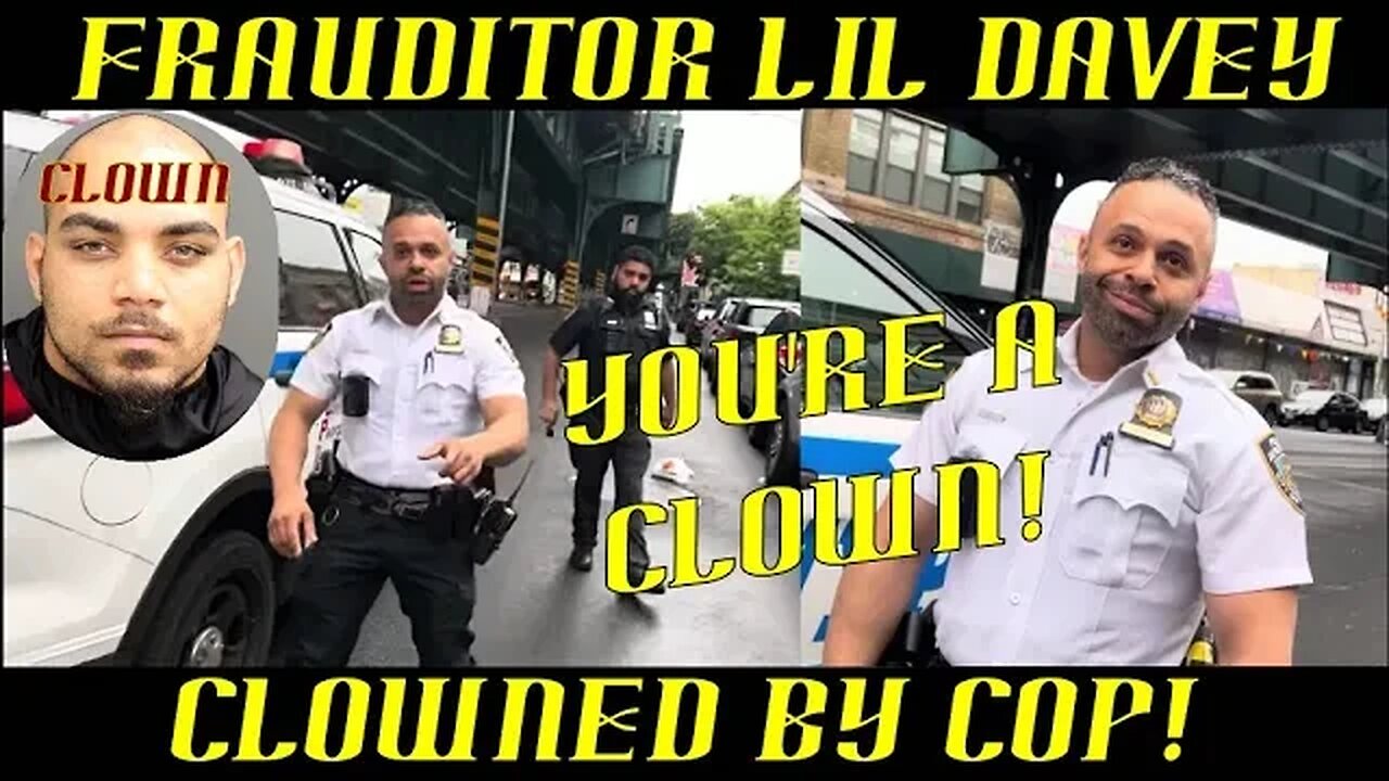 Frauditor Lil Davey Clowned by Cop While Inspecting "His" Police Car!