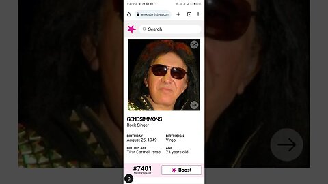 HAPPY 73 BIRTHDAY GENE SIMMONS Rock Singer