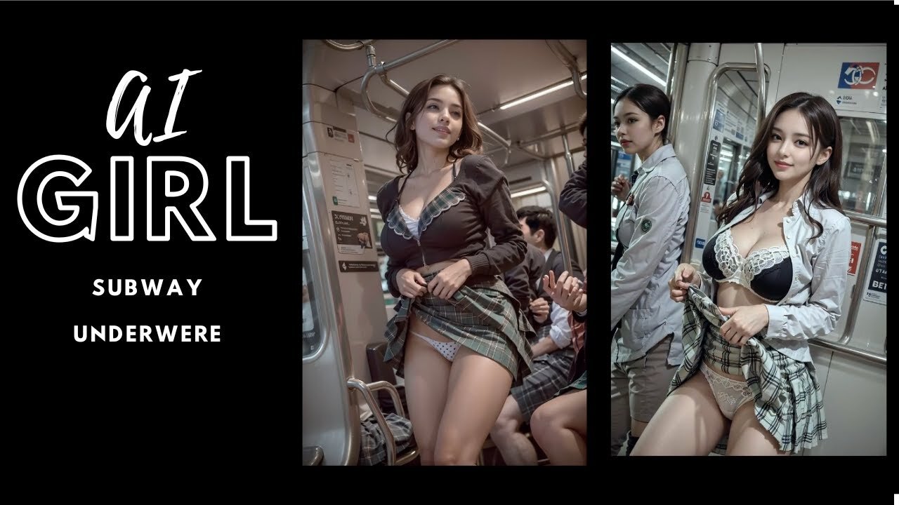 AI ART LOOKBOOK 4K VIDEO | Hot Cute Girl in the Subway | Underwear | Lookbook