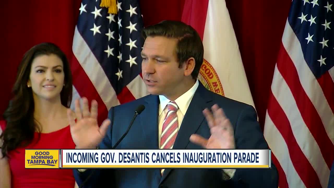 Incoming Florida Governor DeSantis to be sworn in Tuesday; cancels parade just days before