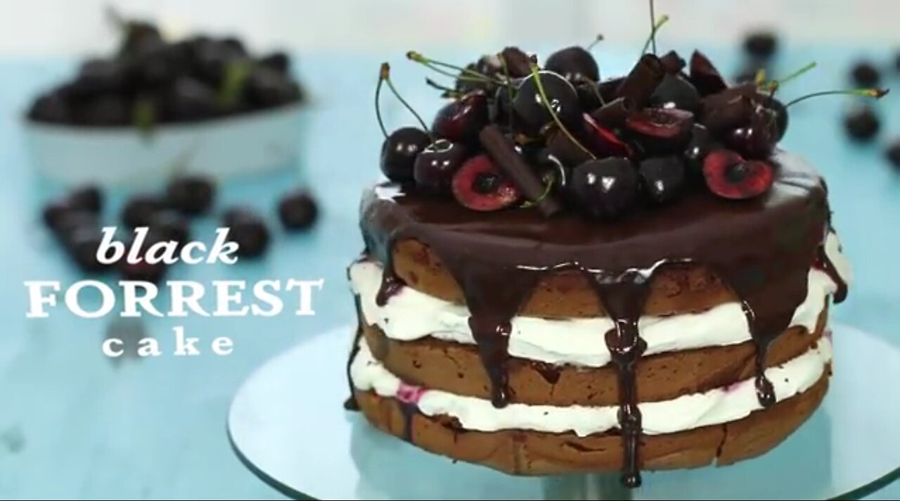 soft,sweet delicious black forest cake.