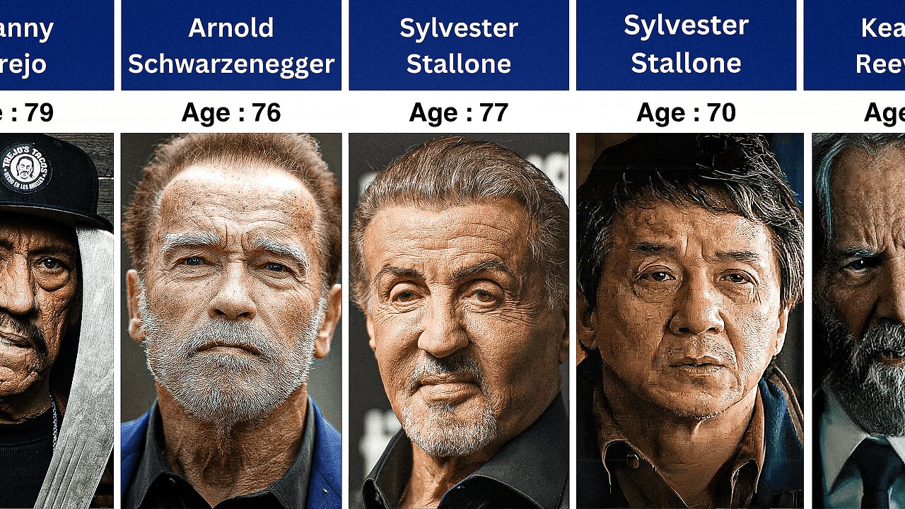 25 ACTION STARS - Then and Now - Real Name and Age