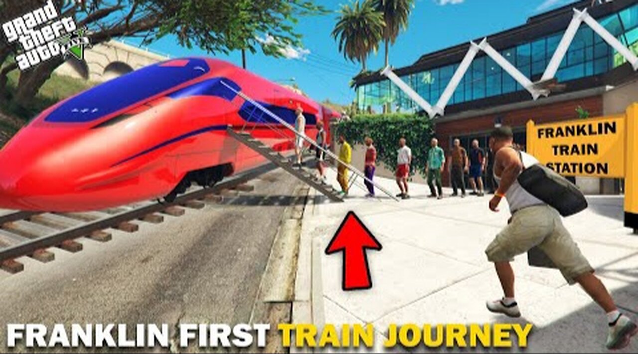 GTA 5 - Franklin's First Bullet Train journey In His Own Bullet Train